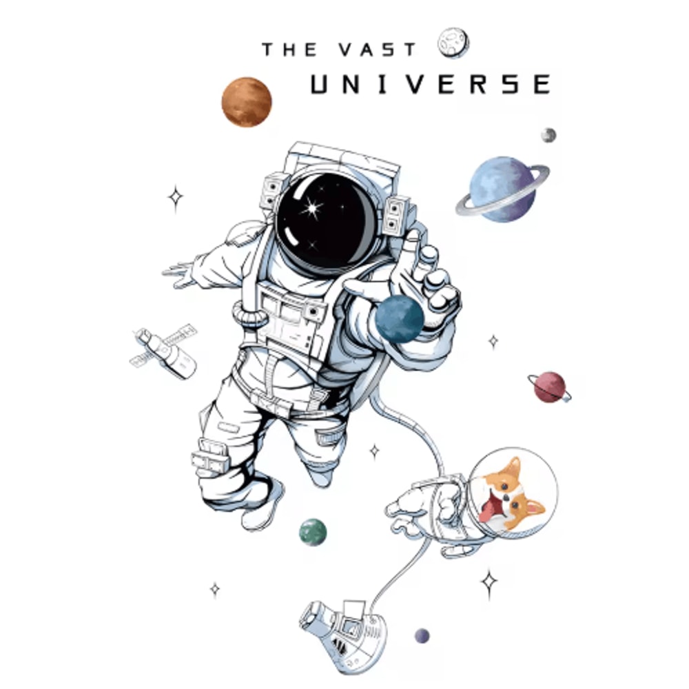 Astronaut Wall Stickers Space Nursery Wall Decals For Kids Room Decor 5