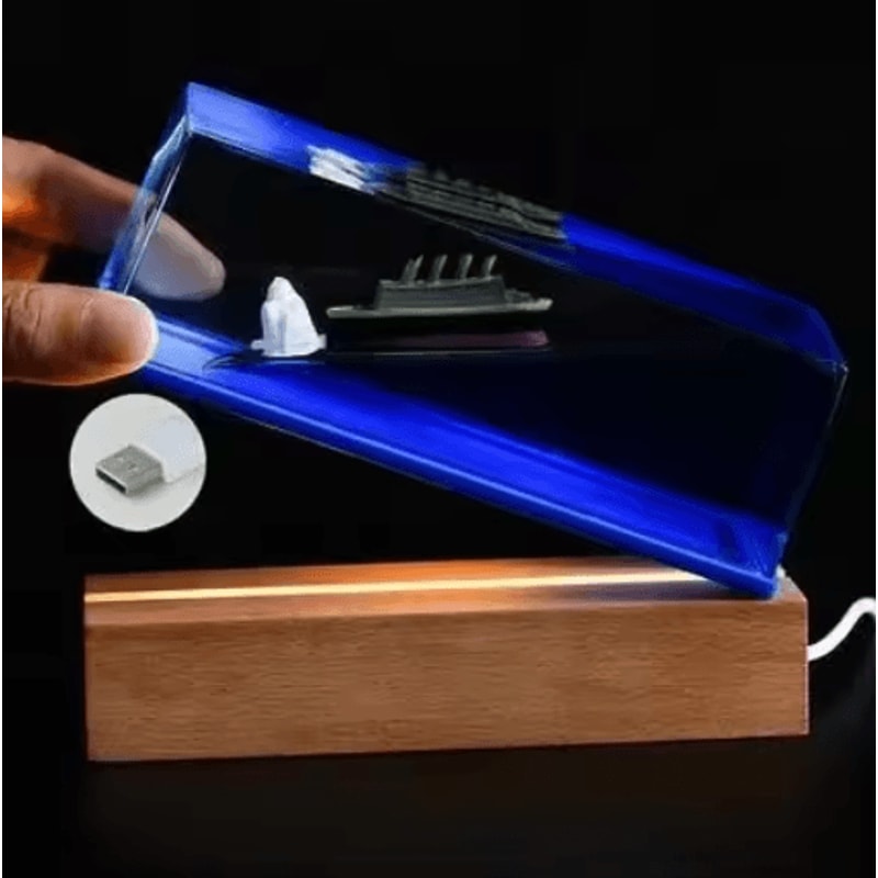 Black Pearl Liquid Motion Ship Bottle Floating Titanic Desk Decor Ornament 1