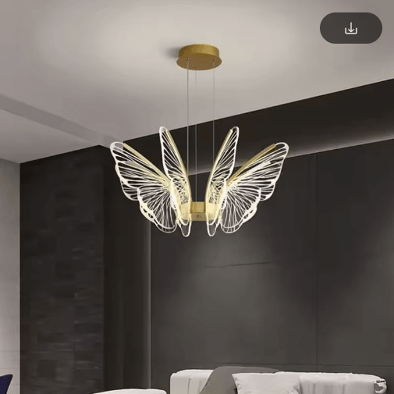 Butterfly Acrylic Chandelier Minimalist Hanging Light For Living Room Kitchen 9