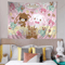 Kawaii Sugarbunnies Cartoon Tapestry Cute Aesthetic Wall Hanging Decor 4