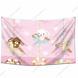 kawaii sugarbunnies cartoon tapestry cute aesthetic wall hanging decor
