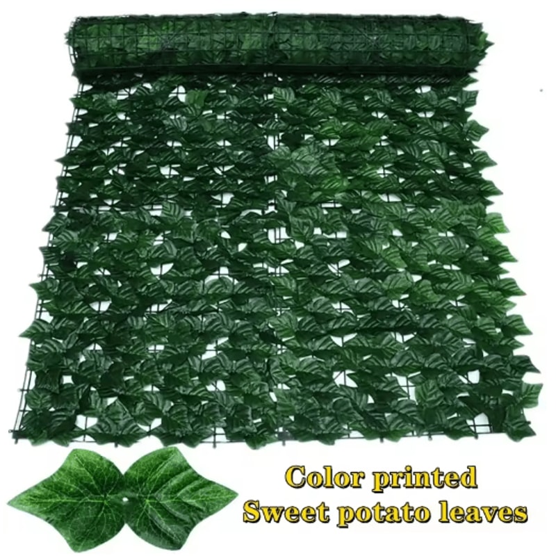 Artificial Ivy Hedge Fence Panel Faux Leaf Privacy Screen For Balcony Garden 4