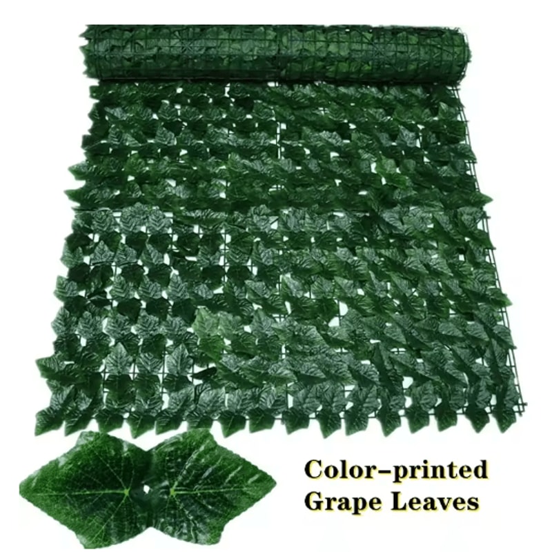 Artificial Ivy Hedge Fence Panel Faux Leaf Privacy Screen For Balcony Garden 5