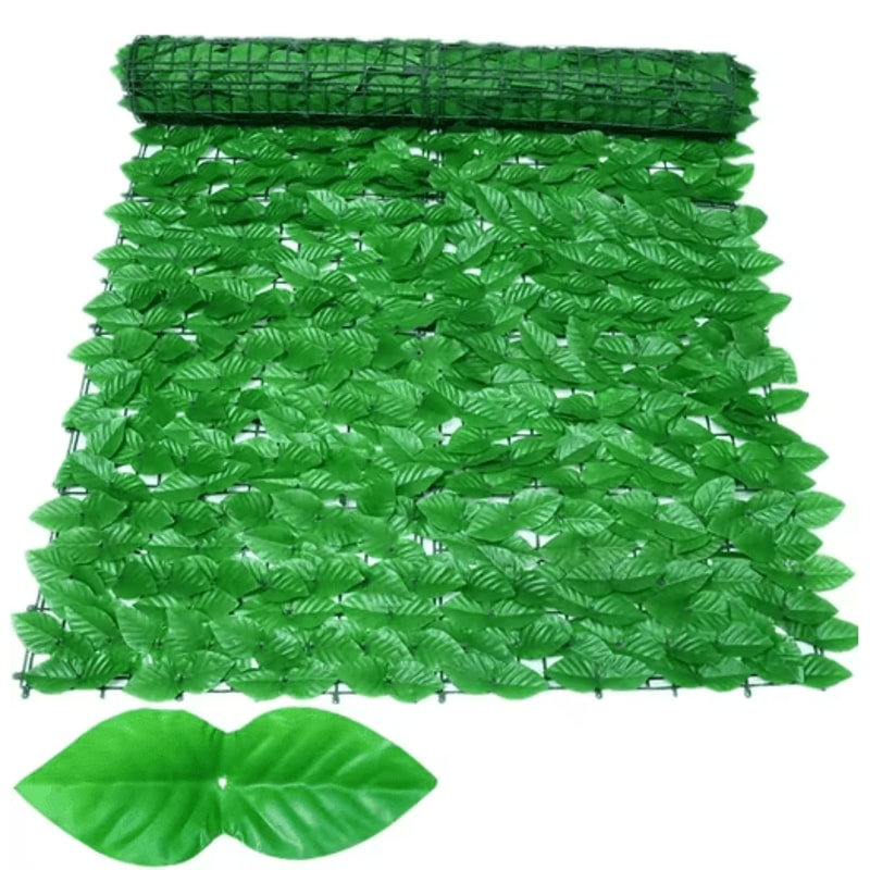 Artificial Ivy Hedge Fence Panel Faux Leaf Privacy Screen For Balcony Garden 10