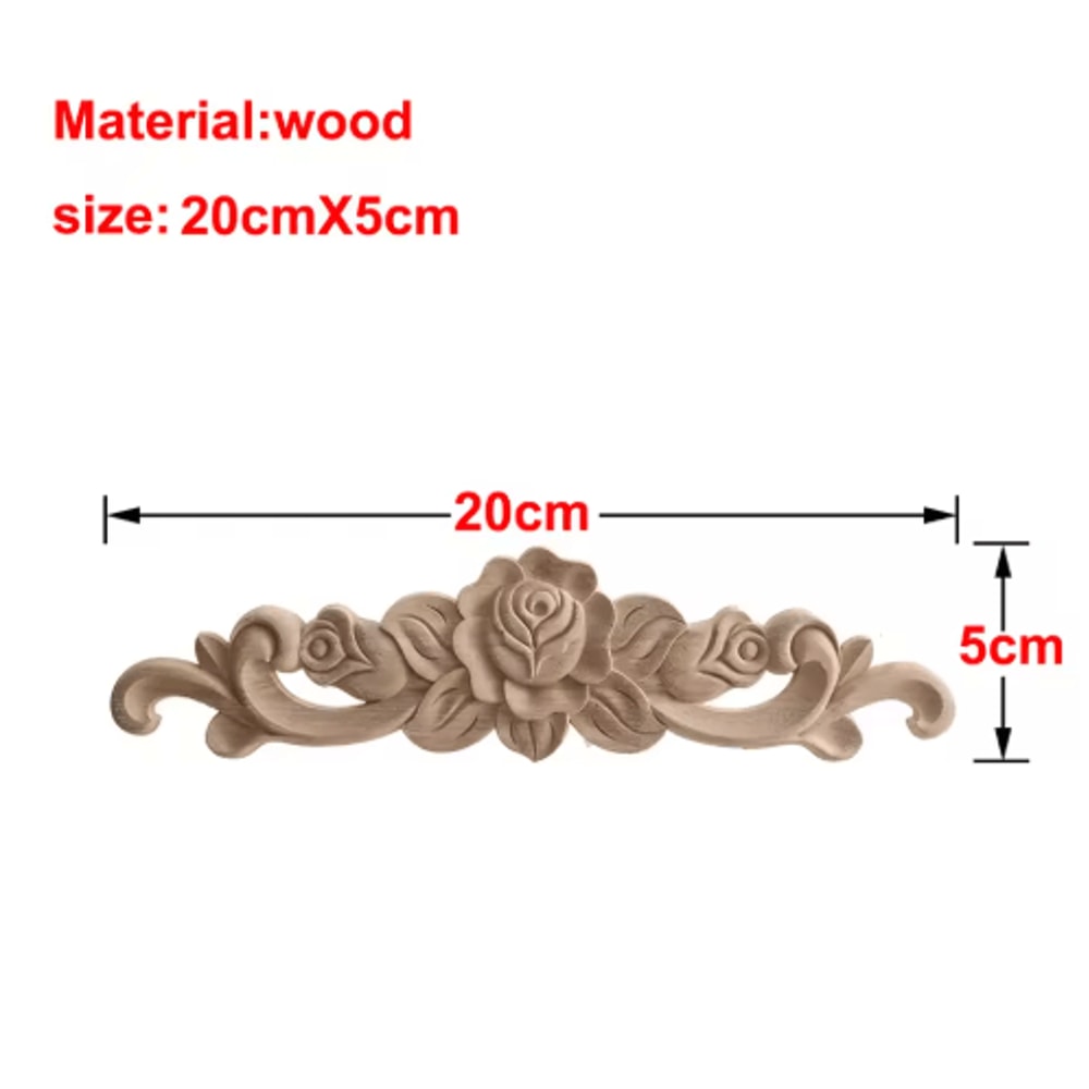 European Wooden Rose Applique Hand Carved Furniture Cabinet Decor Accent 27