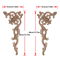 2PCS Rose Wood Carving Applique Floral Cabinet Door Decorative Furniture Accents 3