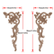 2PCS Rose Wood Carving Applique Floral Cabinet Door Decorative Furniture Accents 4