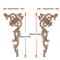 2PCS Rose Wood Carving Applique Floral Cabinet Door Decorative Furniture Accents 4