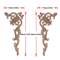 2PCS Rose Wood Carving Applique Floral Cabinet Door Decorative Furniture Accents 5