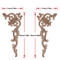 2PCS Rose Wood Carving Applique Floral Cabinet Door Decorative Furniture Accents 6