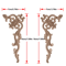 2PCS Rose Wood Carving Applique Floral Cabinet Door Decorative Furniture Accents 6