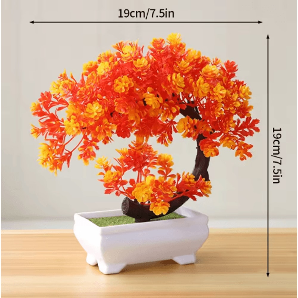 Artificial Potted Flower Bonsai Mini Tabletop Plant Decor For Home Garden 16