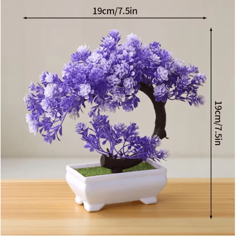 Artificial Potted Flower Bonsai Mini Tabletop Plant Decor For Home Garden 17