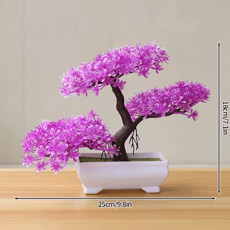 Artificial Potted Flower Bonsai Mini Tabletop Plant Decor For Home Garden 9