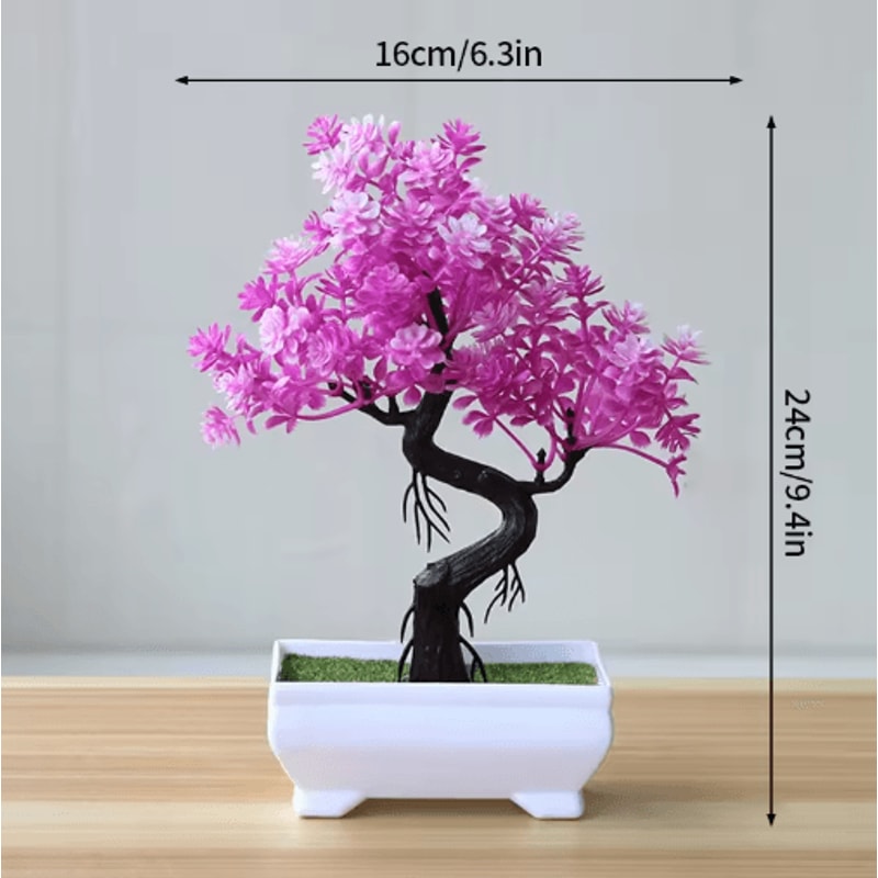 Artificial Potted Flower Bonsai Mini Tabletop Plant Decor For Home Garden 21