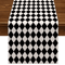 Black White Buffalo Plaid Linen Table Runner Farmhouse Kitchen Table Decor 1
