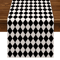 Black White Buffalo Plaid Linen Table Runner Farmhouse Kitchen Table Decor 0
