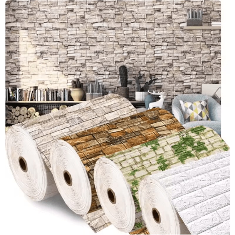 3D Foam Brick Wall Panels Self Adhesive Waterproof Wall Decor For Living Room 19