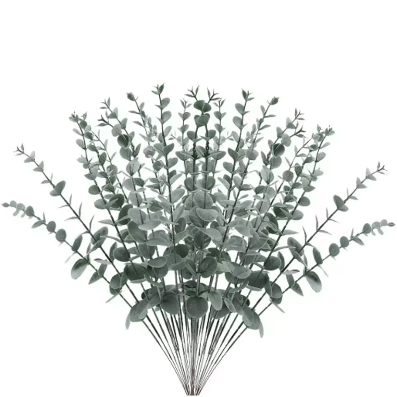 Artificial Eucalyptus Leaf Stems Greenery Bouquet Decor For Wedding Home 3
