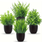4 Pack Mini Artificial Potted Plants Fake Bonsai Greenery For Home Office Decor 1
