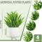 4 Pack Mini Artificial Potted Plants Fake Bonsai Greenery For Home Office Decor 4