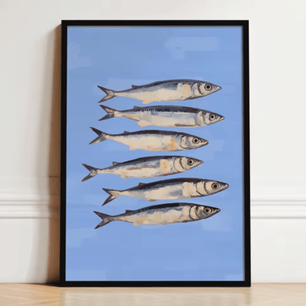 French Breakfast Canvas Wall Art Lemon Wine Oyster Kitchen Decor Print 1