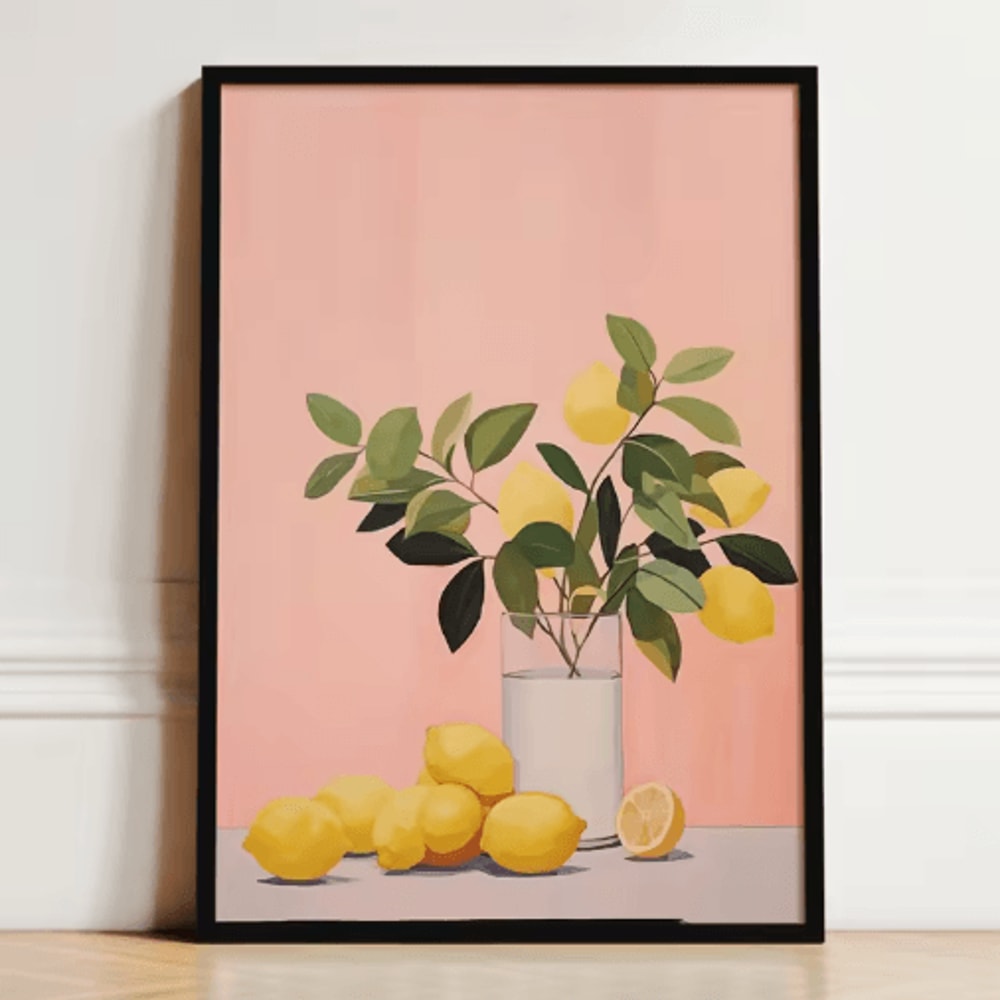 French Breakfast Canvas Wall Art Lemon Wine Oyster Kitchen Decor Print 2