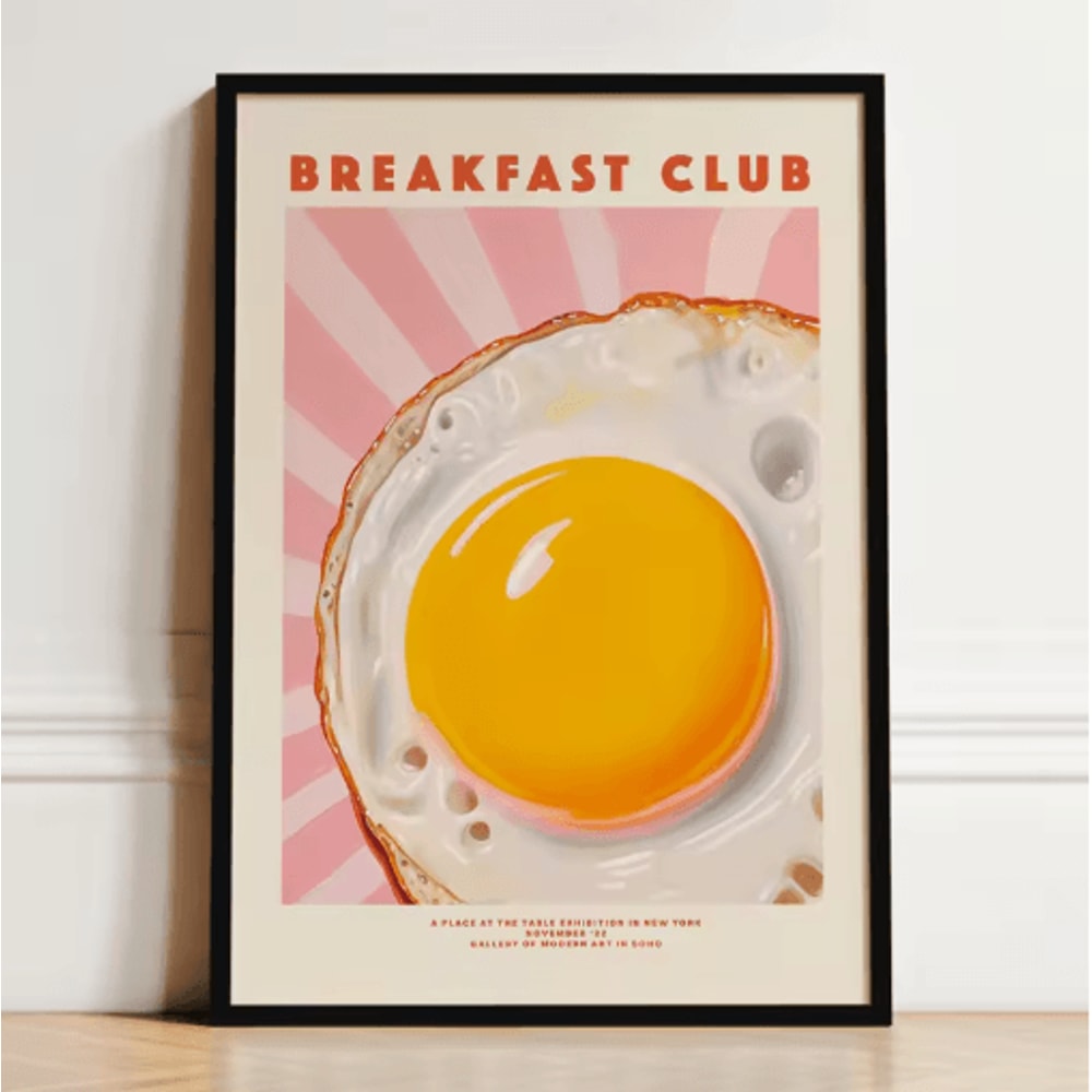 French Breakfast Canvas Wall Art Lemon Wine Oyster Kitchen Decor Print 5