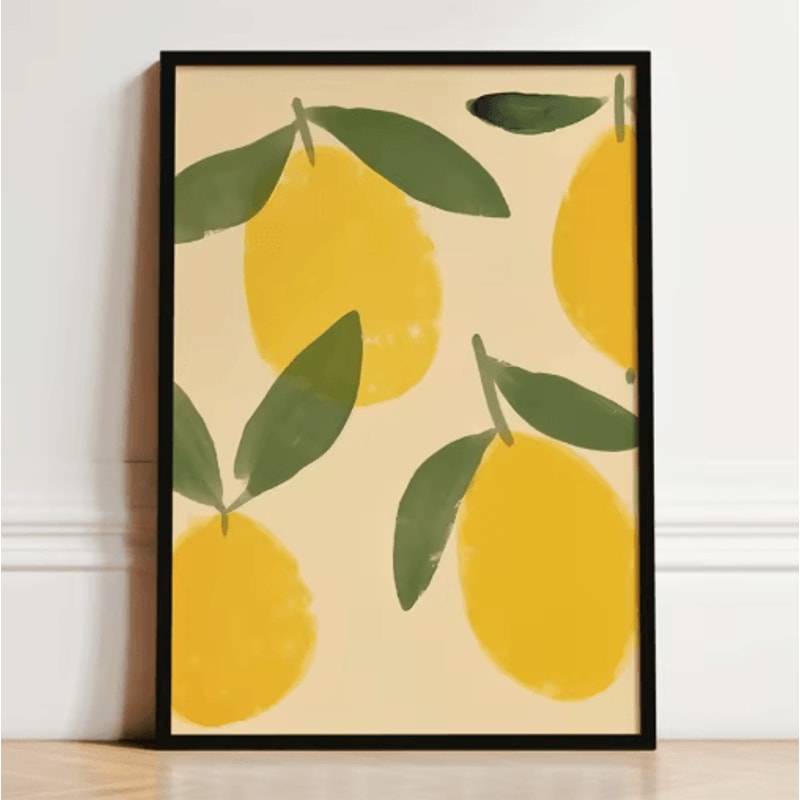 French Breakfast Canvas Wall Art Lemon Wine Oyster Kitchen Decor Print 19