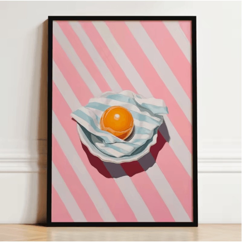 French Breakfast Canvas Wall Art Lemon Wine Oyster Kitchen Decor Print 21
