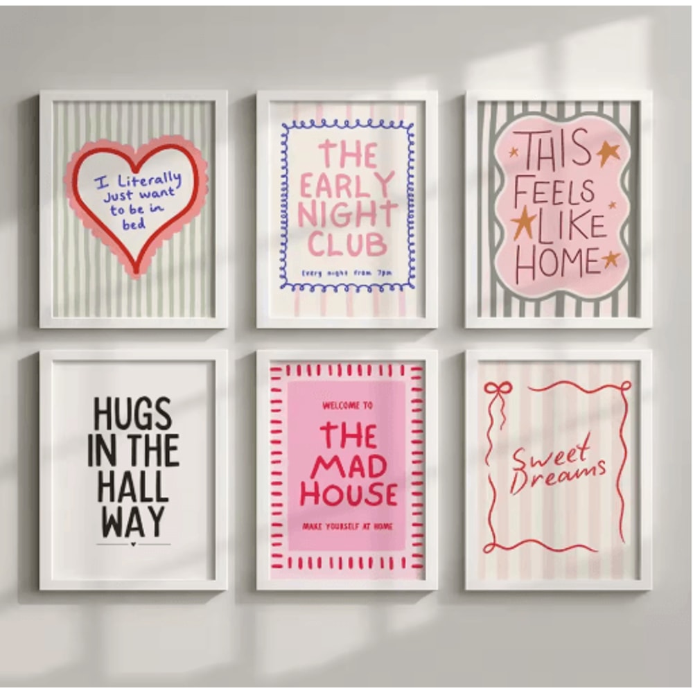 Colorful Typography Quote Canvas Prints Modern Frameless Wall Art Decor 1