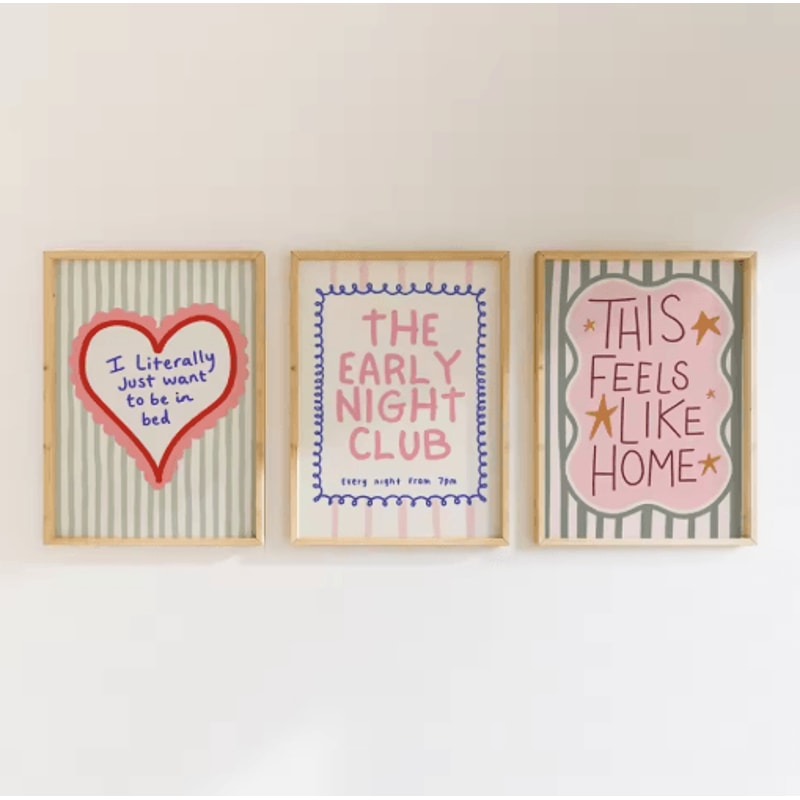 Colorful Typography Quote Canvas Prints Modern Frameless Wall Art Decor 2