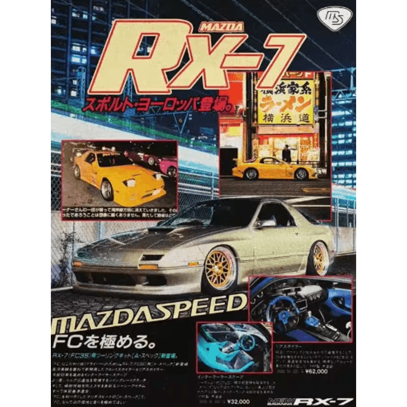 Synthwave JDM Car Canvas Poster GTR Motorsports Wall Art Decor 9