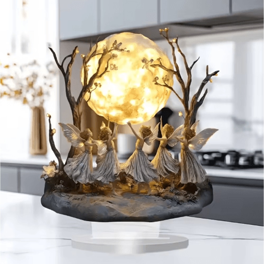 Moon Tree Elf Acrylic Tabletop Decor Fantasy Desk Ornament With Stand 5
