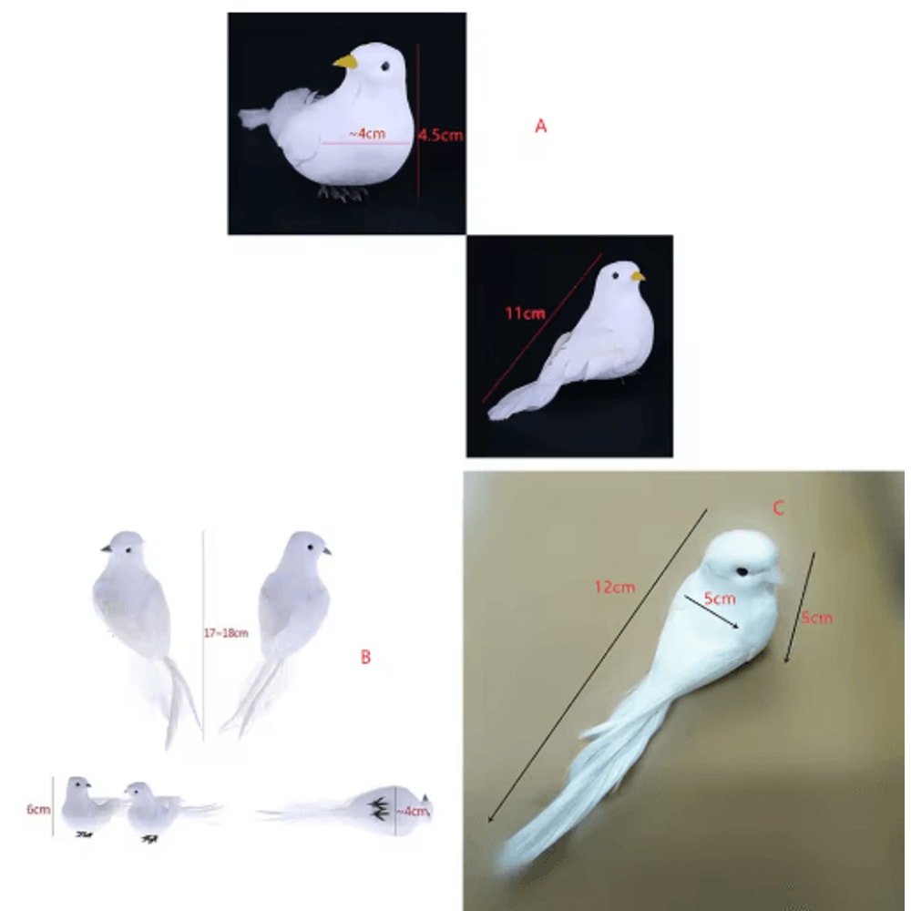 Artificial Dove Pigeon Model Realistic Bird Decor For Wedding Photography 6