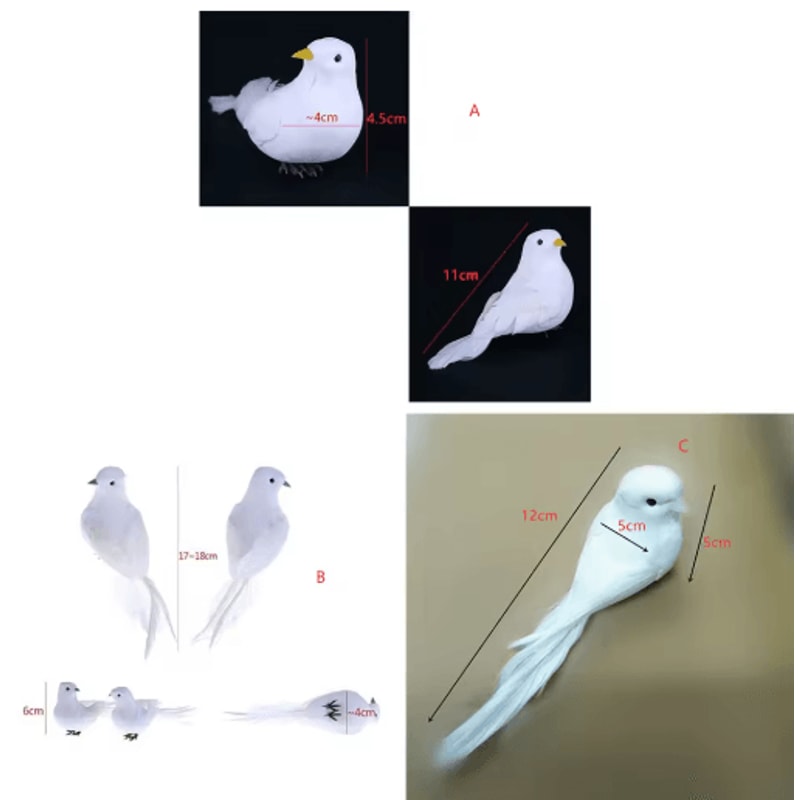 Artificial Dove Pigeon Model Realistic Bird Decor For Wedding Photography 6