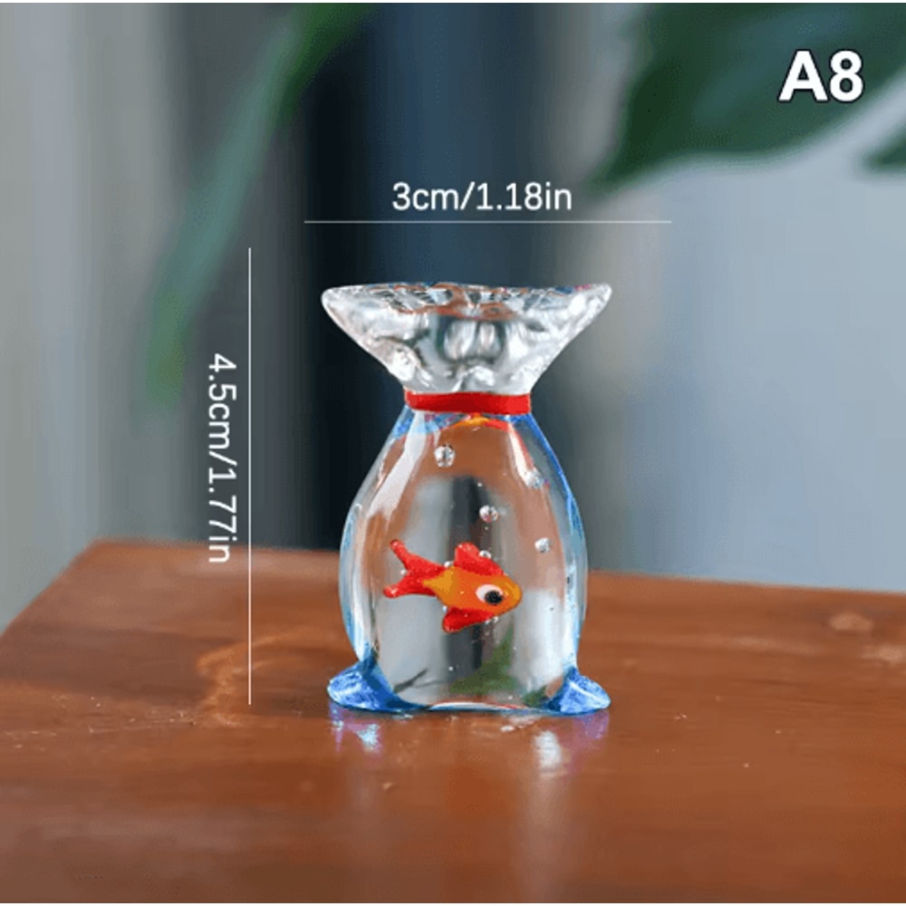 Handcrafted Mini Glass Fish Figurine Vibrant Pocket Ornament For Desk Home Decor 3