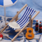 Mini Dollhouse Beach Set Deckchairs Sunshade Umbrella Fairy Garden Decor 3