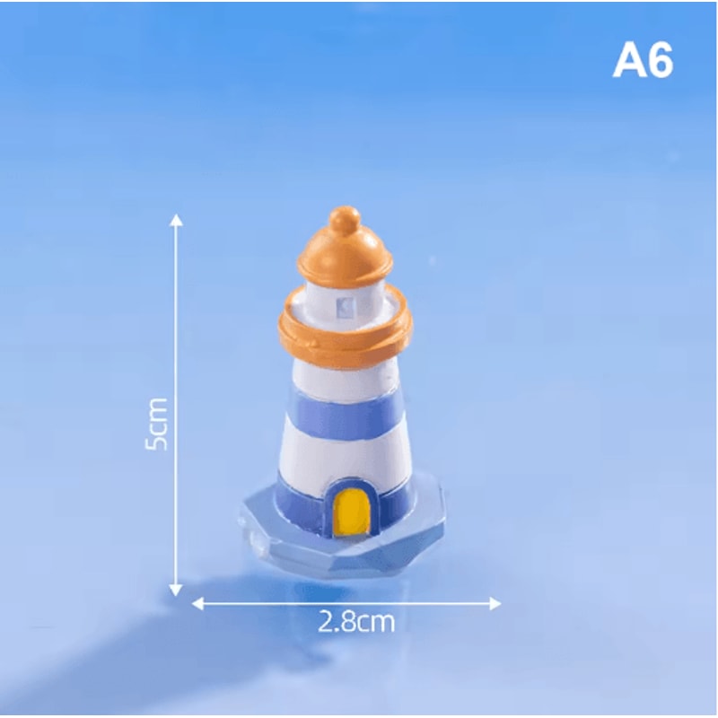 Mini Ocean Lighthouse Figurine Set Resin Coastal Decor For Fairy Garden DIY Landscapes 1