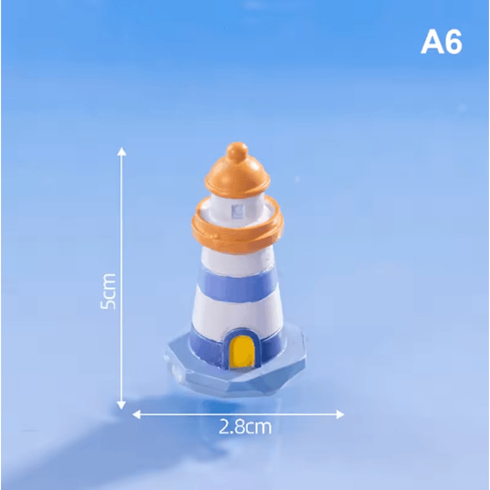 Mini Ocean Lighthouse Figurine Set Resin Coastal Decor For Fairy Garden DIY Landscapes 2