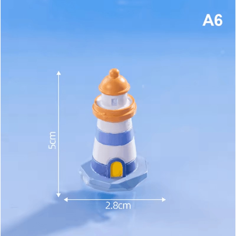 Mini Ocean Lighthouse Figurine Set Resin Coastal Decor For Fairy Garden DIY Landscapes 2