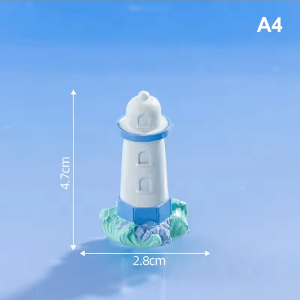 Mini Ocean Lighthouse Figurine Set Resin Coastal Decor For Fairy Garden DIY Landscapes 4