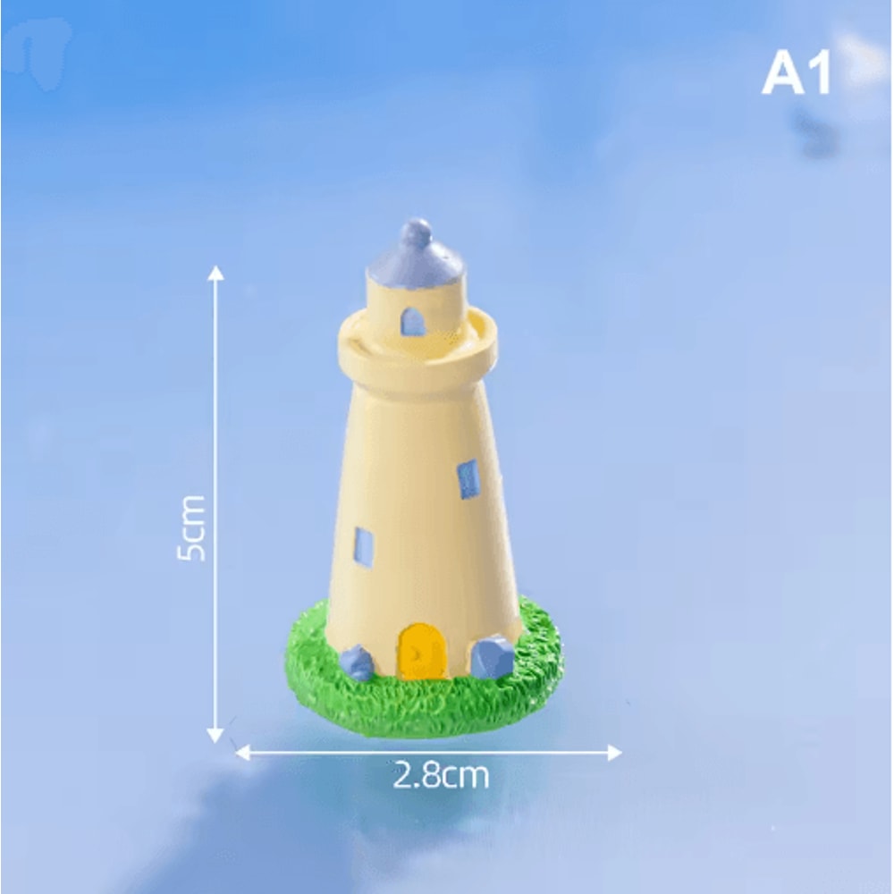 Mini Ocean Lighthouse Figurine Set Resin Coastal Decor For Fairy Garden DIY Landscapes 7