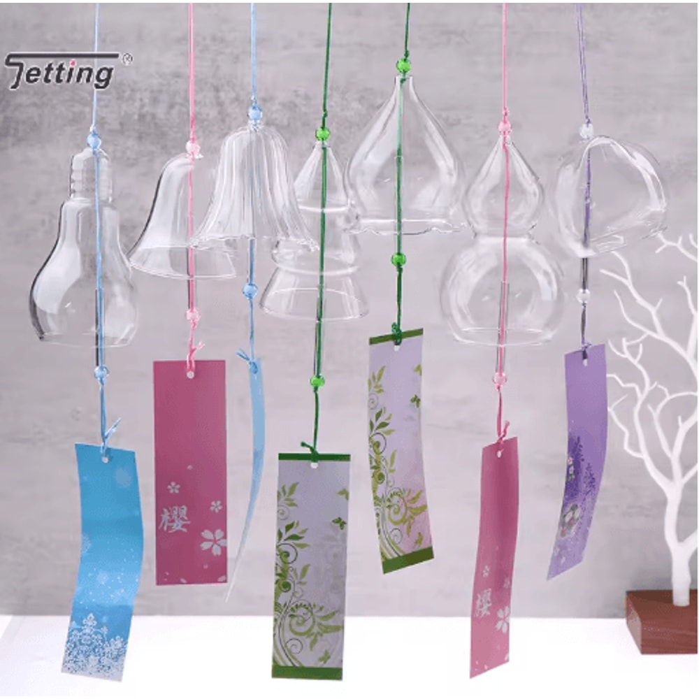 Transparent Glass Wind Chimes Japanese Style Hanging Wind Bell Decor 8