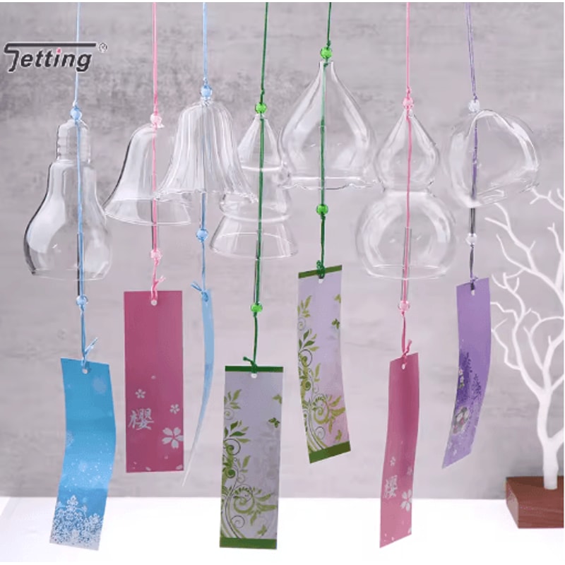 Transparent Glass Wind Chimes Japanese Style Hanging Wind Bell Decor 8
