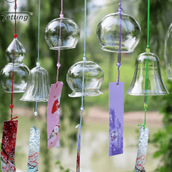 transparent glass wind chimes japanese style hanging wind bell decor