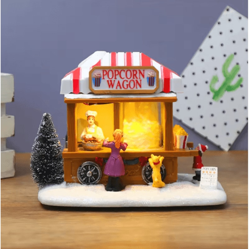 LED Christmas Village House Lighted Musical Holiday Tabletop Decoration 8