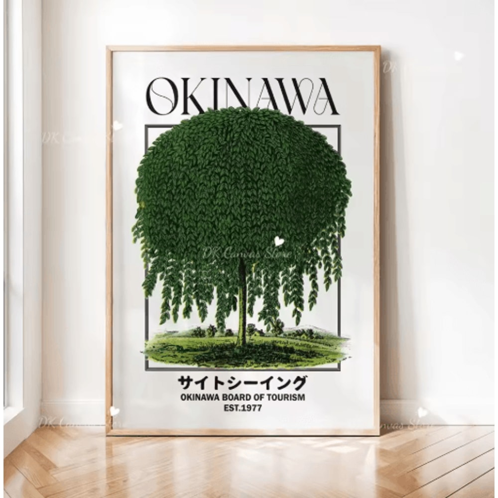 Japanese Okinawa Travel Canvas Print Japandi Vintage Wall Art Decor 9