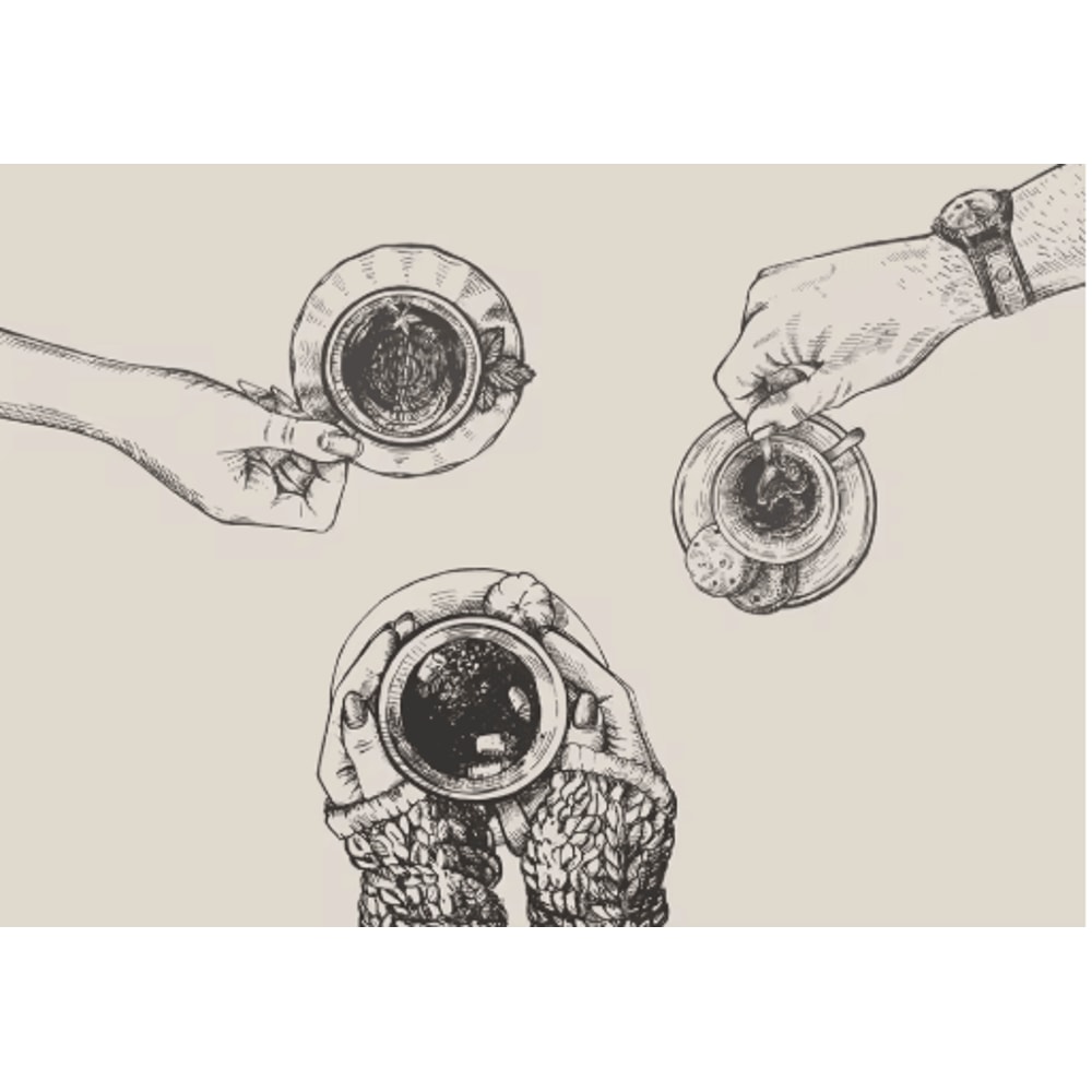 Minimalist Coffee Wall Art Canvas Skeleton Coffee Bar Decor For Modern Kitchens 2