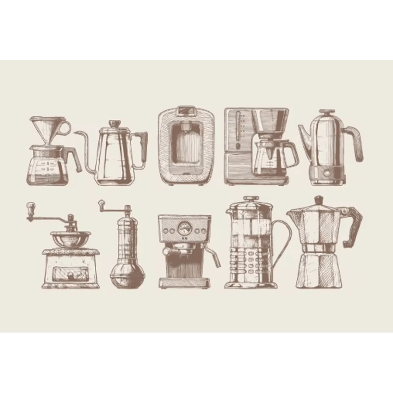 Minimalist Coffee Wall Art Canvas Skeleton Coffee Bar Decor For Modern Kitchens 4